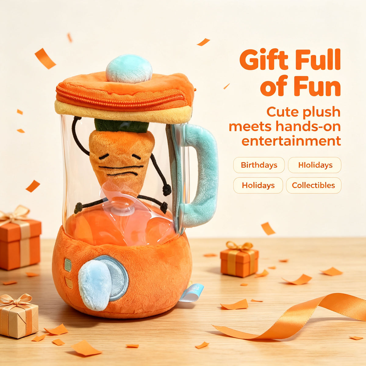 dht™⭐Pull & Spin Carrot Juicer Plush Toy
