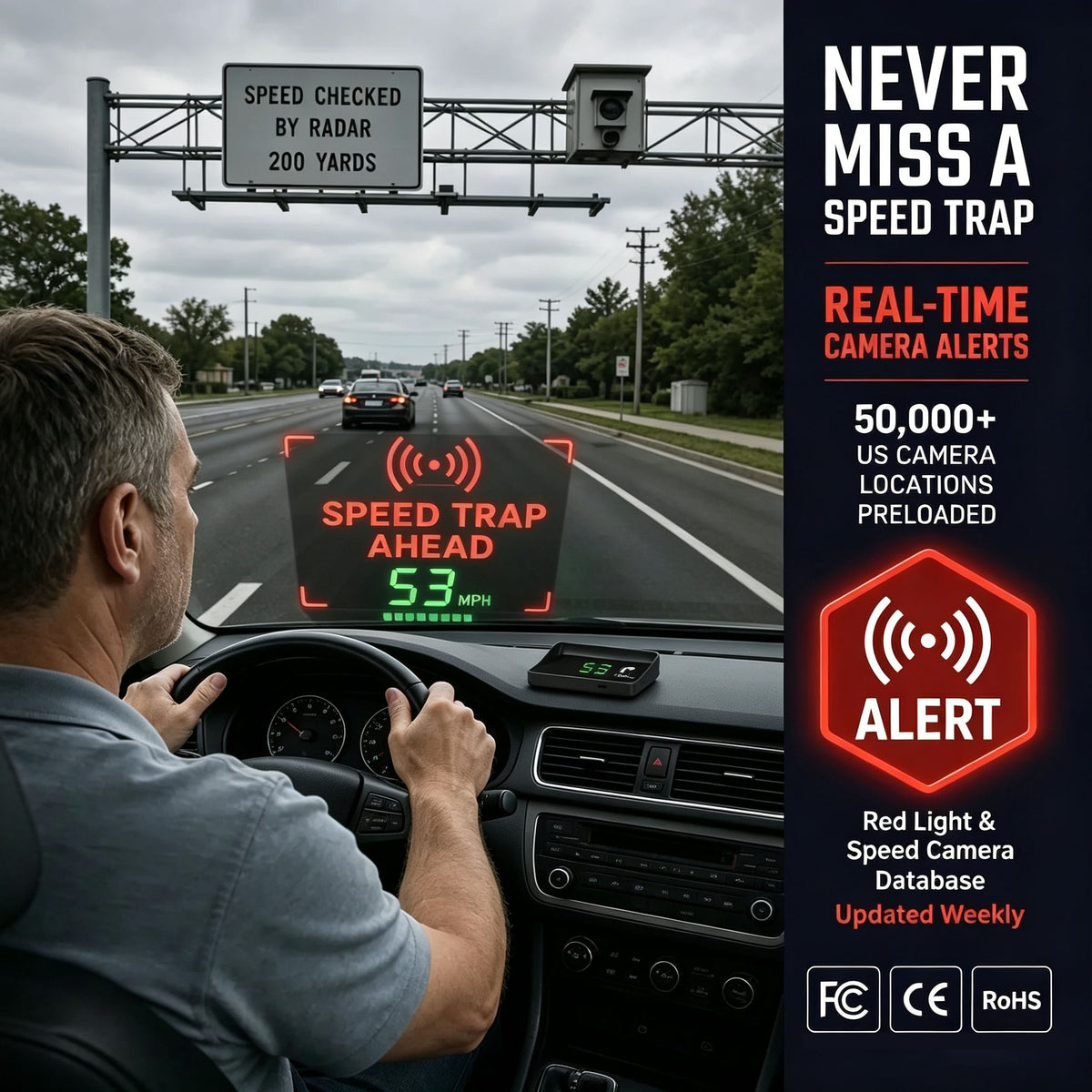 dht™⭐Head-Up Display Car GPS Digital Speedometer