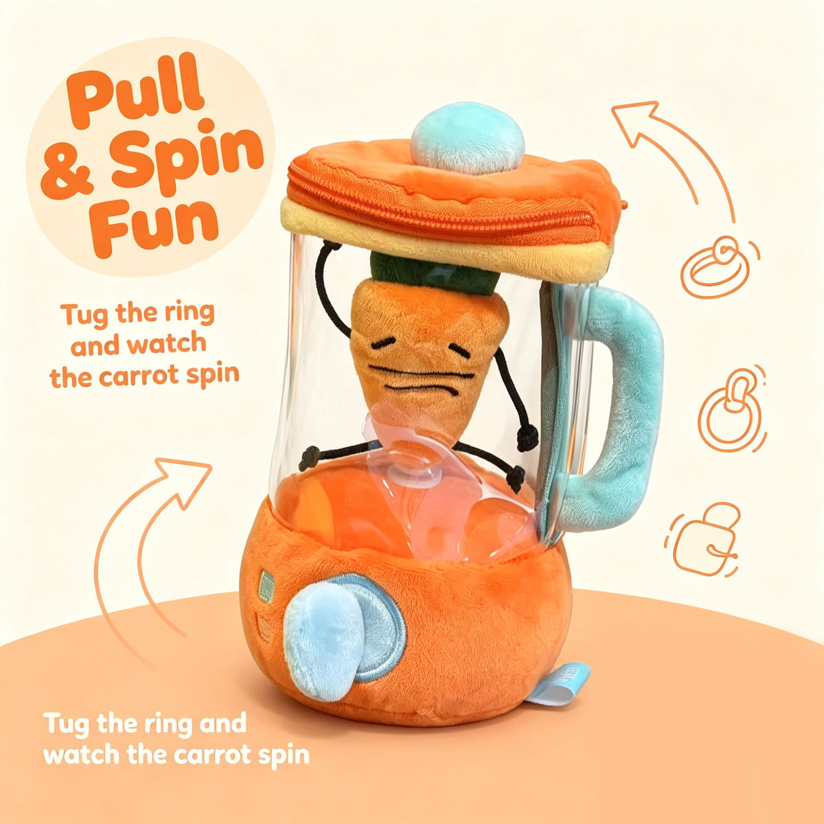 dht™⭐Pull & Spin Carrot Juicer Plush Toy