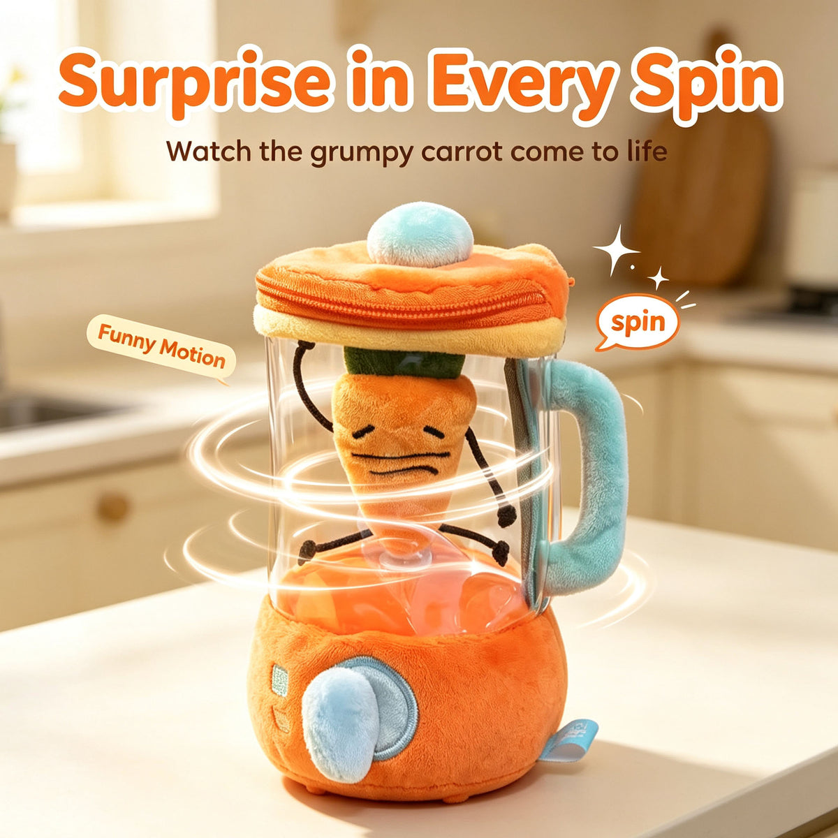 dht™⭐Pull & Spin Carrot Juicer Plush Toy