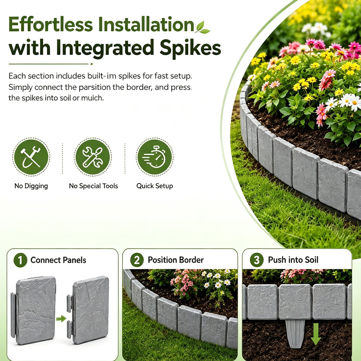 🏠 Faux Stone Garden Edging Border