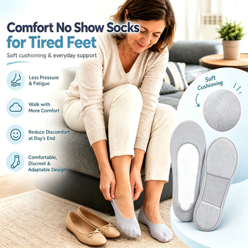 dht™⭐ Comfort No Show Socks for Tired Feet – Soft Cushioning & Everyday Support