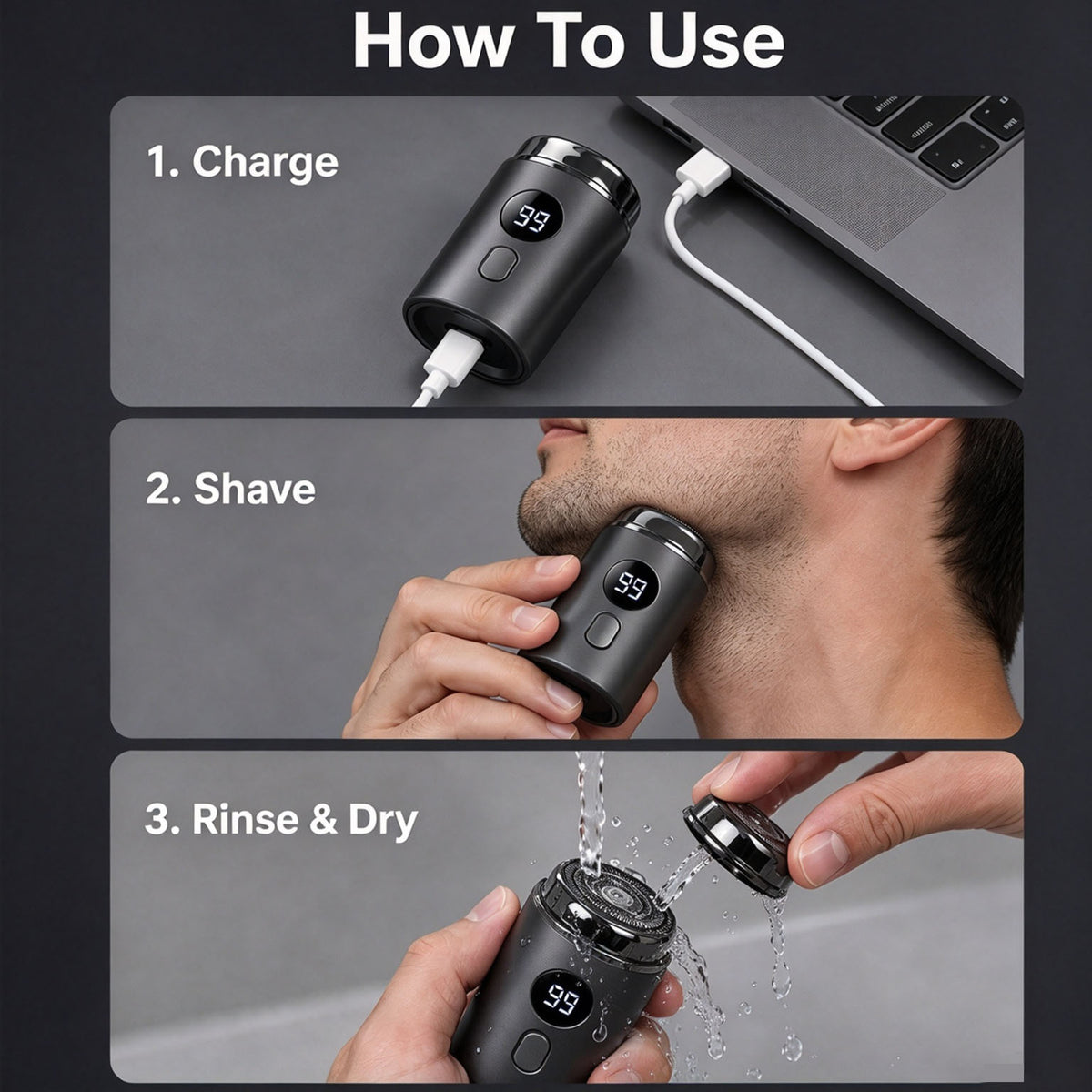 🪒Mini Portable Electric Shaver for Men & Women – USB Rechargeable Waterproof Razor