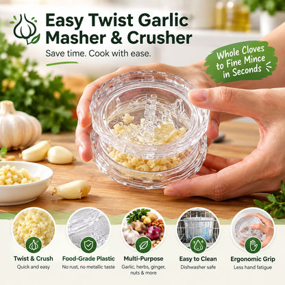 🧄 Manual Garlic Twister & Masher – Easy Twist Garlic Crusher（2 pcs)