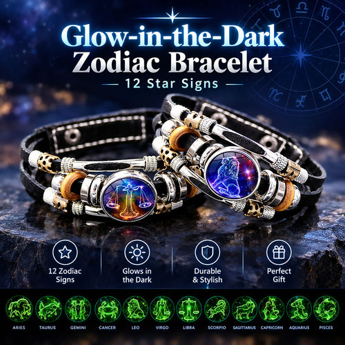 ♈ Glow-in-the-Dark Zodiac Bracelet – 12 Star Signs